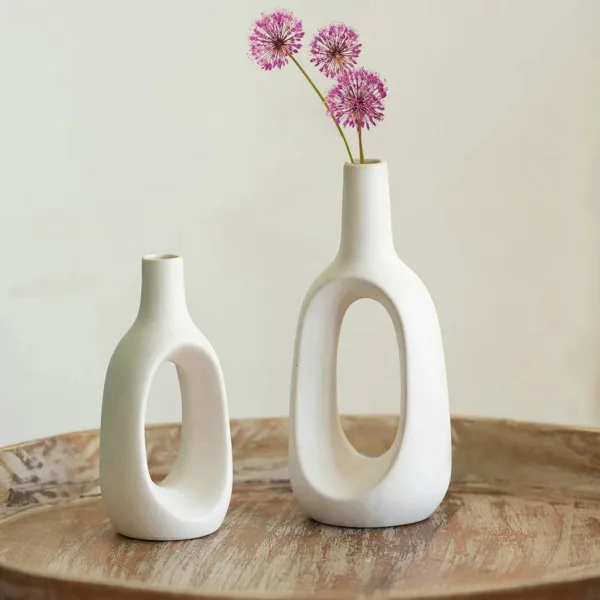 'Aeolus' Decorative Ceramic Vases (Set of 2, Handglazed Studio Pottery)