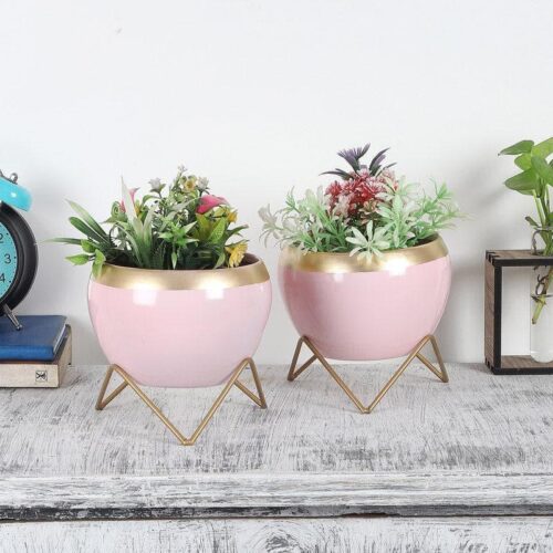 Apple Dun Planter (Pink) - Set Of Two
