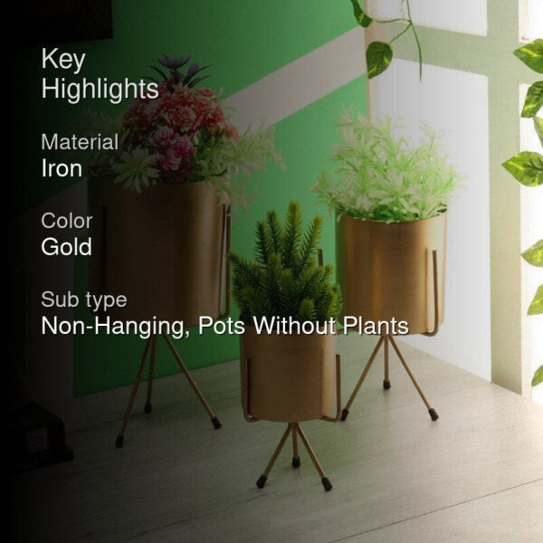 Aslana Kina Planter (Gold) - Set Of Three Aslana Kina Planter (Gold) - Set Of Three