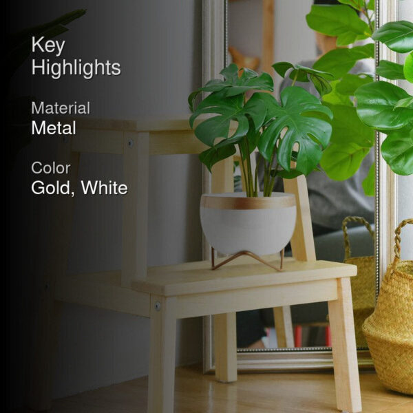 Attva Metal Planter With Stand - White Attva Metal Planter With Stand - White