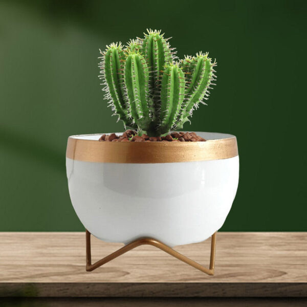 Attva Metal Planter With Stand - White Attva Metal Planter With Stand - White