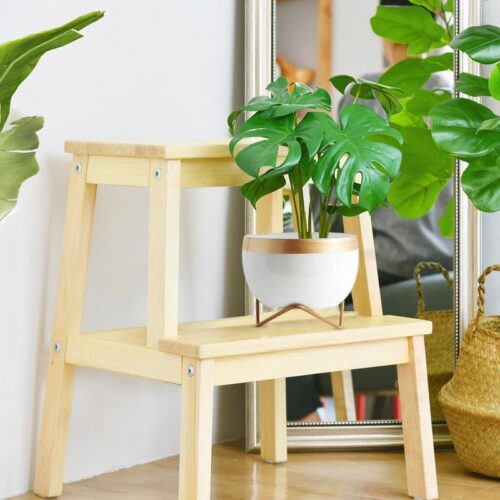 Attva Metal Planter With Stand - White