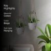 Beaded Macrame Plant Hanger - Set Of Two