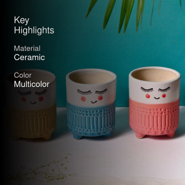 Blush Face Planter - Set Of Three