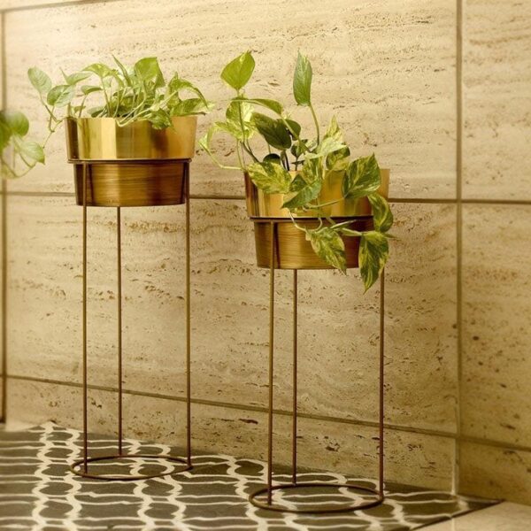Buckety Metal Planter - Set Of Two Buckety Metal Planter - Set Of Two