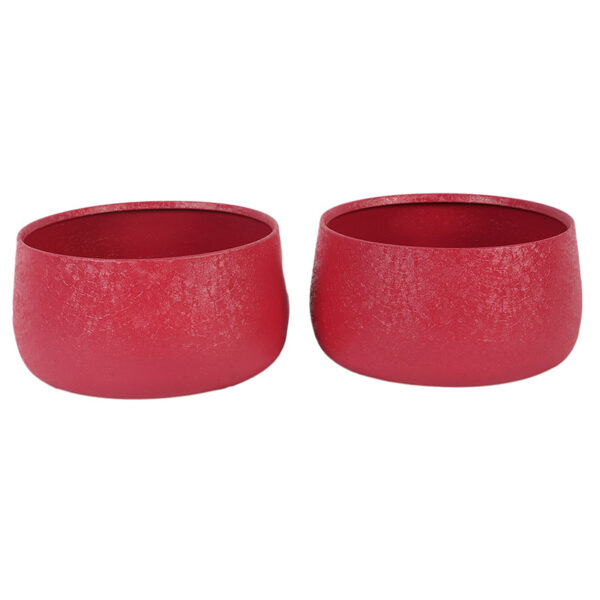 Chlo Iron Planter (Maroon) - Set Of Two Chlo Iron Planter (Maroon) - Set Of Two