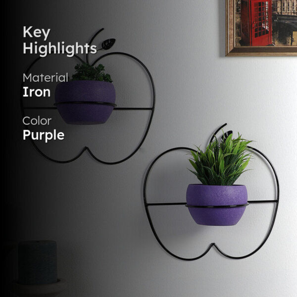 Clémence Iron Planter (Purple) - Set Of Two Clémence Iron Planter (Purple) - Set Of Two