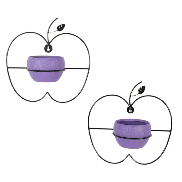 Clémence Iron Planter (Purple) - Set Of Two Clémence Iron Planter (Purple) - Set Of Two
