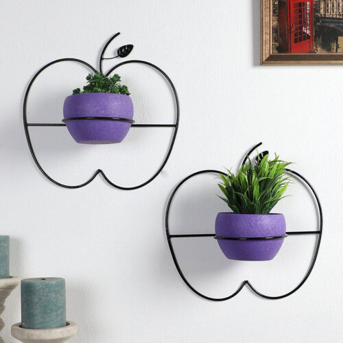Clémence Iron Planter (Purple) - Set Of Two