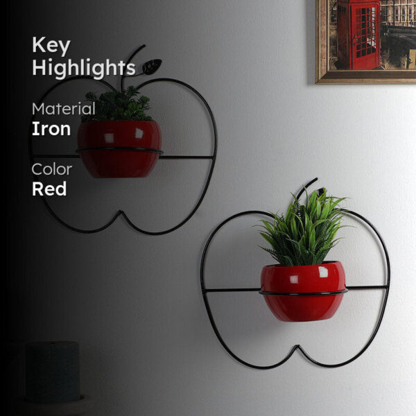 Clémence Iron Planter (Red) - Set Of Two Clémence Iron Planter (Red) - Set Of Two