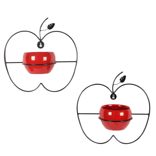 Clémence Iron Planter (Red) - Set Of Two Clémence Iron Planter (Red) - Set Of Two