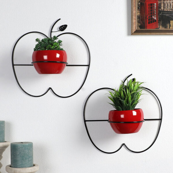 Clémence Iron Planter (Red) - Set Of Two Clémence Iron Planter (Red) - Set Of Two