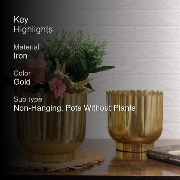 Cosie Coral Planter (Gold) - Set Of Two Cosie Coral Planter (Gold) - Set Of Two