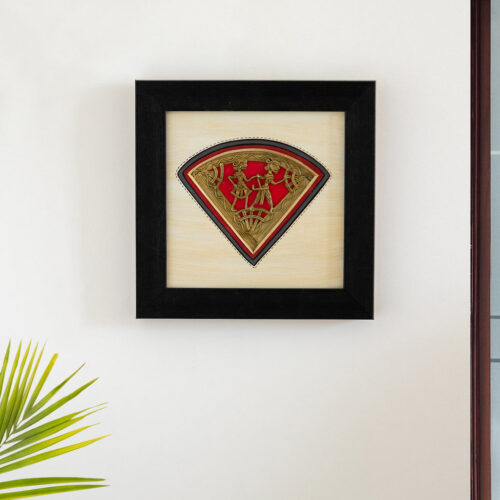 'Dhokra Tribal Partners' Handcrafted Wall Decor Hanging In MDF Wood (23.1 cm, Hand-Painted) 'Dhokra Tribal Partners' Handcrafted Wall Decor Hanging In MDF Wood (23.1 cm, Hand-Painted)