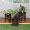 Diamo Hammered Planter - Set Of Three