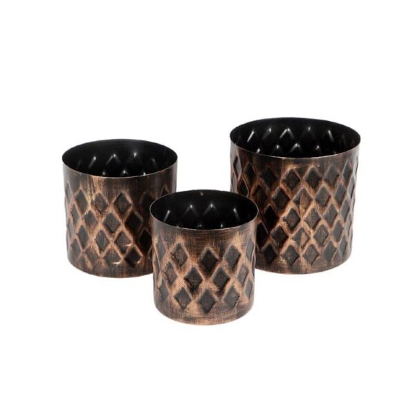 Diamo Hammered Planter - Set Of Three Diamo Hammered Planter - Set Of Three