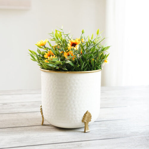 Hallo Metal Hammered Planter