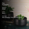 Helena Hue Planter (Black) - Set Of Two
