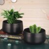 Helena Hue Planter (Black) - Set Of Two