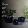 Ivera Dune Planter (Blue) - Set Of Three