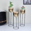Kiromia Floor Planter (Gold) - Set Of Three