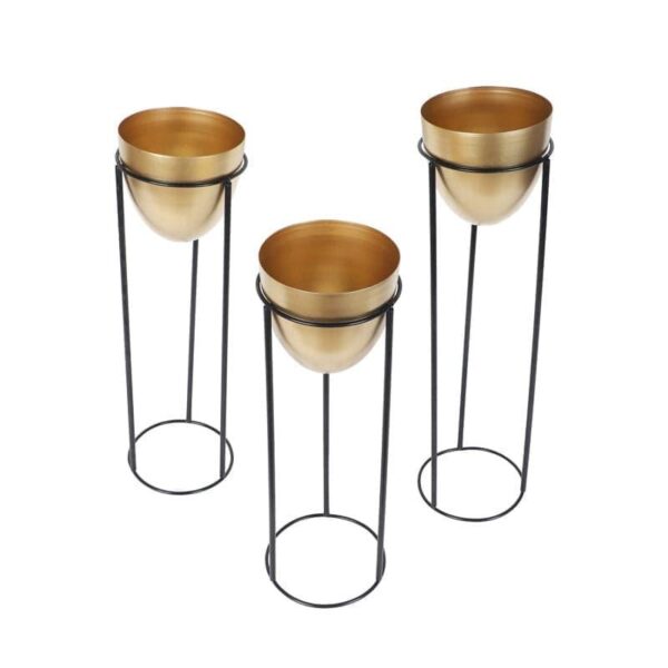 Kiromia Floor Planter (Gold) - Set Of Three Kiromia Floor Planter (Gold) - Set Of Three