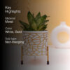 Kyari Geometric Trichome Metal Planter With Stand