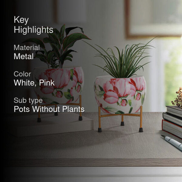Lotus Bloom Handcrafted Planter With Stand - Four Piece Set Lotus Bloom Handcrafted Planter With Stand - Four Piece Set