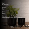 Luxe Glow Planter (Black) - Set Of Two