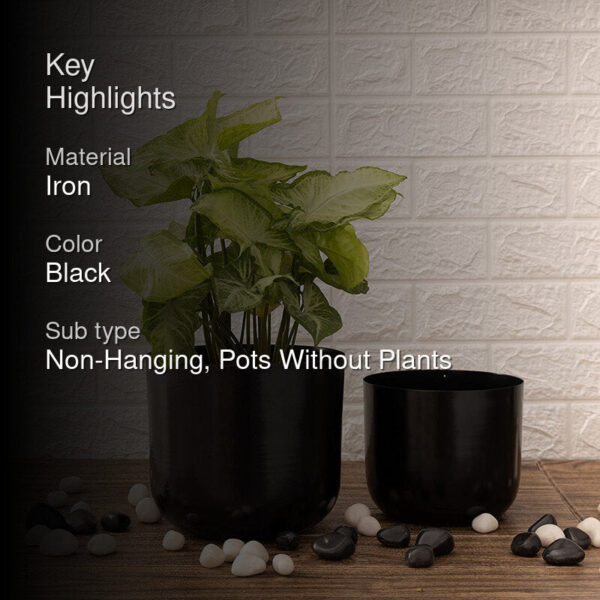 Luxe Glow Planter (Black) - Set Of Two Luxe Glow Planter (Black) - Set Of Two