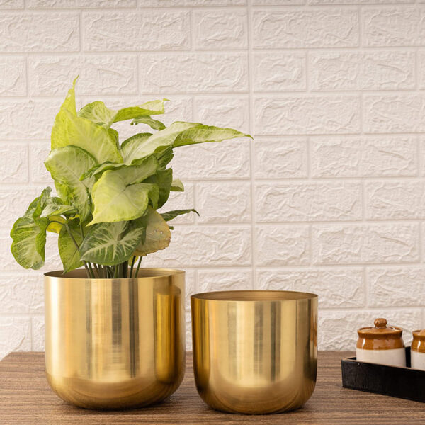 Luxe Glow Planter (Gold) - Set Of Two Luxe Glow Planter (Gold) - Set Of Two