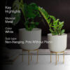 Mazor Metal Planter (White & Gold) - Set Of Two