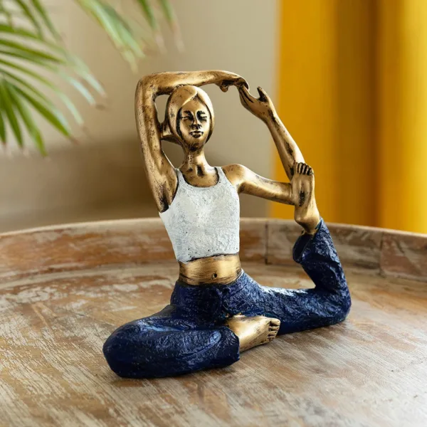 Modern 'Yoga Lady' Modern Decorative Showpiece Statue (Resin, Handcrafted, 24.4 cm)