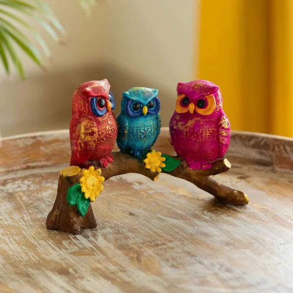 'Owl Buddies' Modern Decorative Showpiece Statue (Resin, Handcrafted, 21.6 cm) 'Owl Buddies' Modern Decorative Showpiece Statue (Resin, Handcrafted, 21.6 cm)