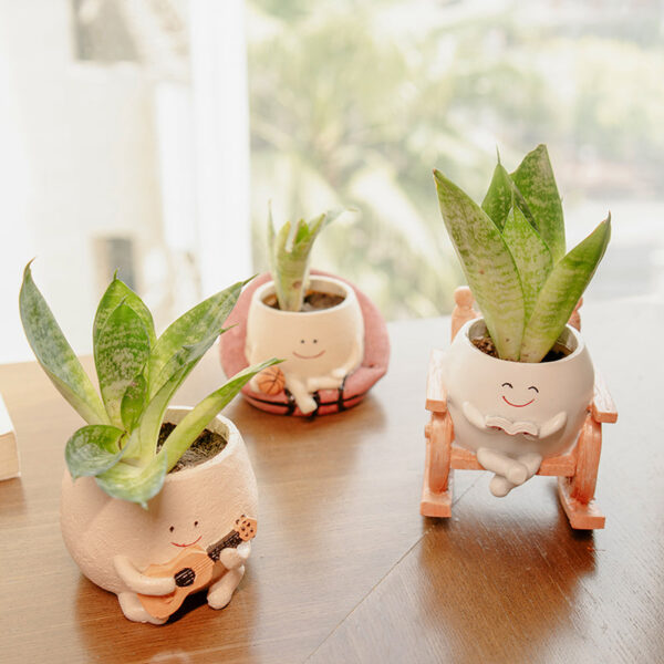 Plant Buddies Resin Planter - Set Of Three Plant Buddies Resin Planter - Set Of Three