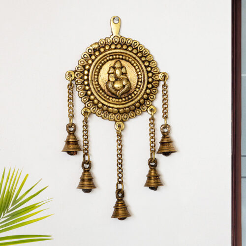'Shree Ganesha' Wall Decor Brass Wall Hanging (Hand-Etched, 27.4 cm, 800 grams)