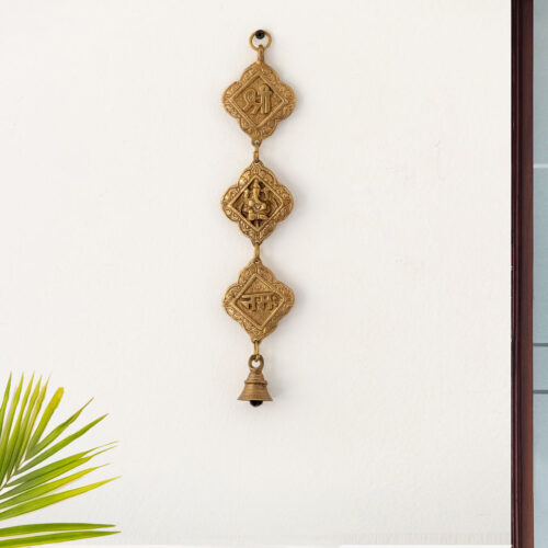 'Shree Ganeshaye Namah' Wall Decor Brass Wall Hanging (Hand-Etched, 300 grams)