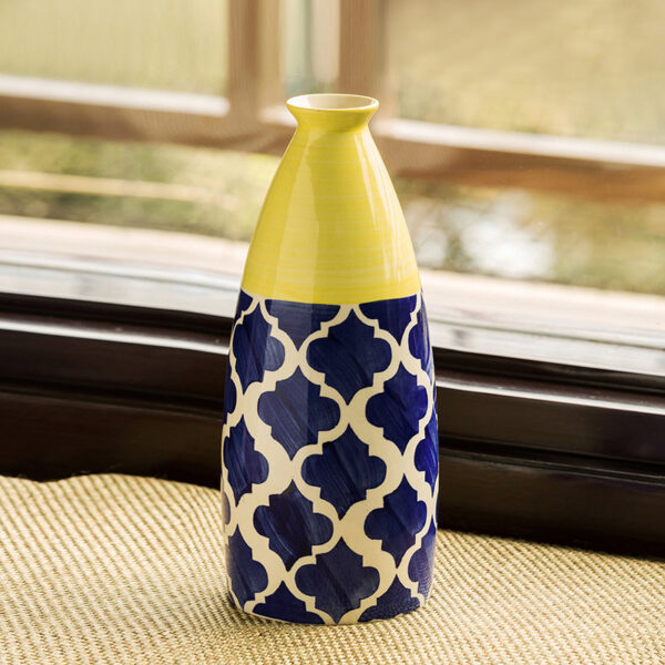 'The Big-Neck Vase' Handpainted in Ceramic (25.4 cm)