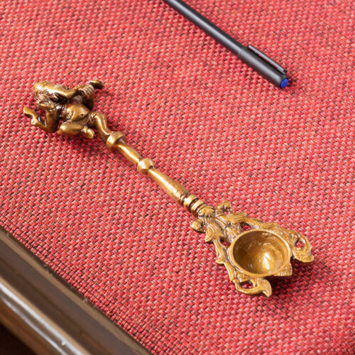 Versatile Vinayaka' Hand-Etched Ghee/Pooja Hawan Spoon In Brass (22.9 cm, 336 grams)