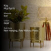 Vida Ember Hammered Planter (Gold) - Set Of Two
