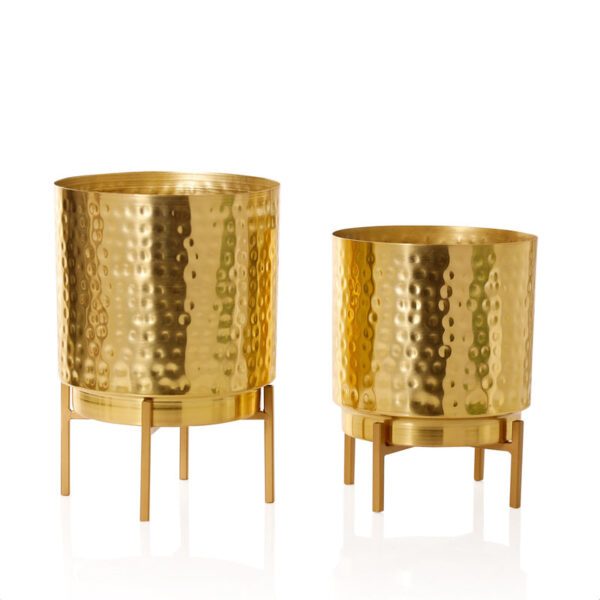 Vida Ember Hammered Planter (Gold) - Set Of Two Vida Ember Hammered Planter (Gold) - Set Of Two
