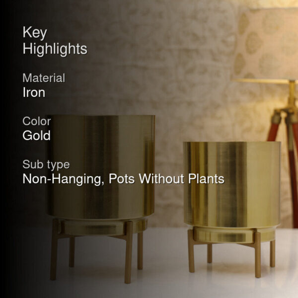 Vida Ember Planter (Gold) - Set Of Two Vida Ember Planter (Gold) - Set Of Two