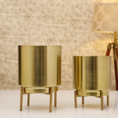Vida Ember Planter (Gold) - Set Of Two