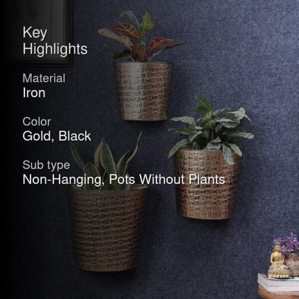 Virika Vasa Planter (Gold) - Set Of Three Virika Vasa Planter (Gold) - Set Of Three
