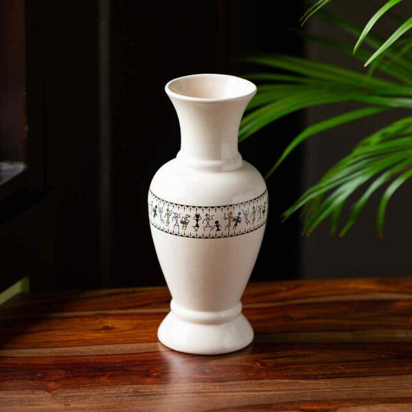 'Whispers of Warli' Handcrafted Ceramic Vase