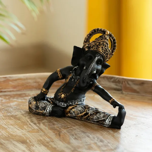 'Yoga Ganesha' Idol Decorative Showpiece Figurine (Resin, Handcrafted, 23.1 cm)