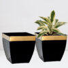 Yula Goldo Planter (Black) - Set Of Two