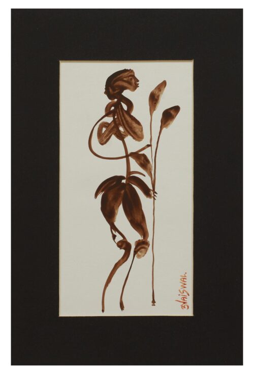 4 x 7.5 Inch Portrait of a Woman in Brown on White, 'Hope' 4 x 7.5 Inch Portrait of a Woman in Brown on White, 'Hope'