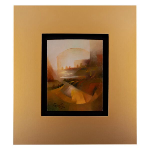 Expressionist Abstract Warm-Toned Landscape Oil Painting, 'Dreams'