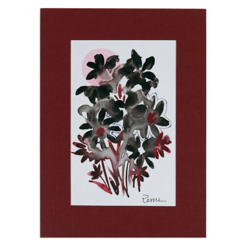 Floral Watercolor Painting with Mat in Impressionist Style, 'City Blossoms II' Floral Watercolor Painting with Mat in Impressionist Style, 'City Blossoms II'